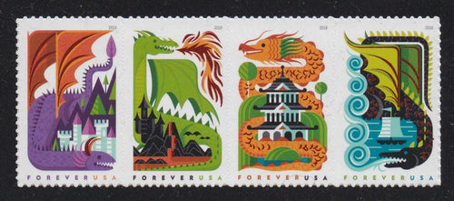# 5307-10 (2018) Dragons - Strip/4, MNH
