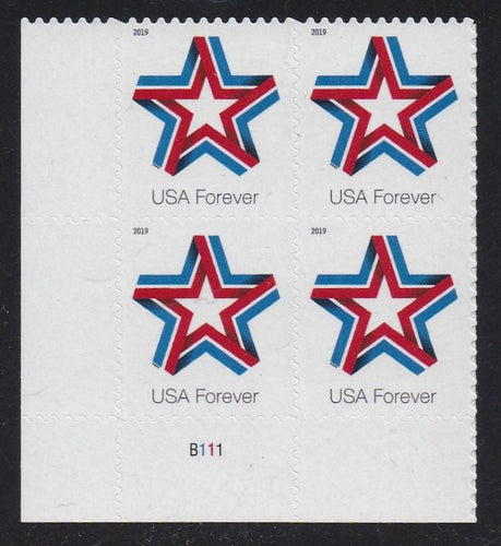 # 5361 (2019) Star Ribbon - PB, LL #B111, MNH