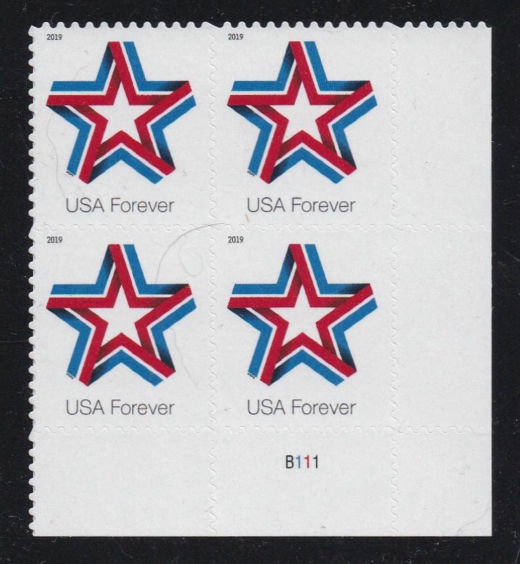 # 5361 (2019) Star Ribbon - PB, LR #B111, MNH