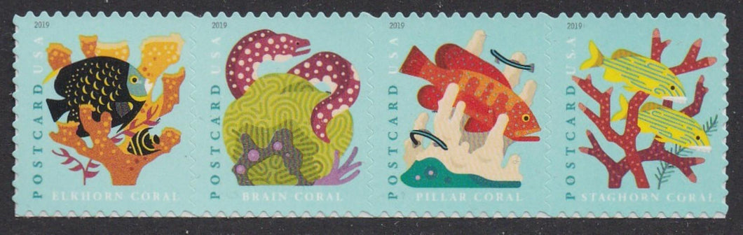 # 5363-66 (2019) Coral Reefs - Strip/4, H, MNH