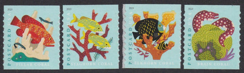 # 5367-70 (2019) Coral Reefs - Coil sgls, Set/4, MNH