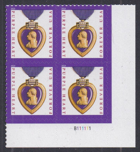 # 5419 (2019) Purple Heart, 2019 Date, 11.25x10.75 - PB, LR #B111111, MNH