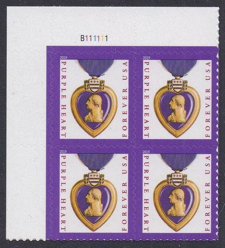 # 5419 (2019) Purple Heart, 2019 Date, 11.25x10.75 - PB, UL #B111111, MNH