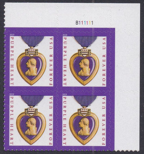 # 5419 (2019) Purple Heart, 2019 Date, 11.25x10.75 - PB, UR #B111111, MNH