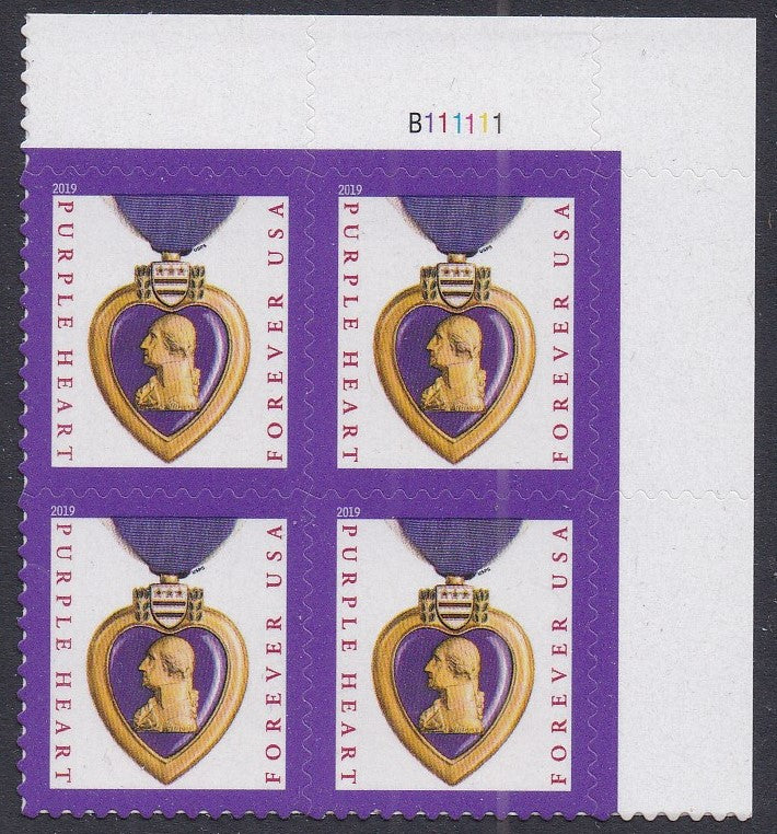 # 5419 (2019) Purple Heart, 2019 Date, 11.25x10.75 - PB, UR #B111111, MNH