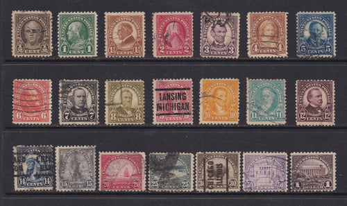 # 551-71 (1922-25) 4th Bureau, Perf 11 - Sgls, Set/21, Used