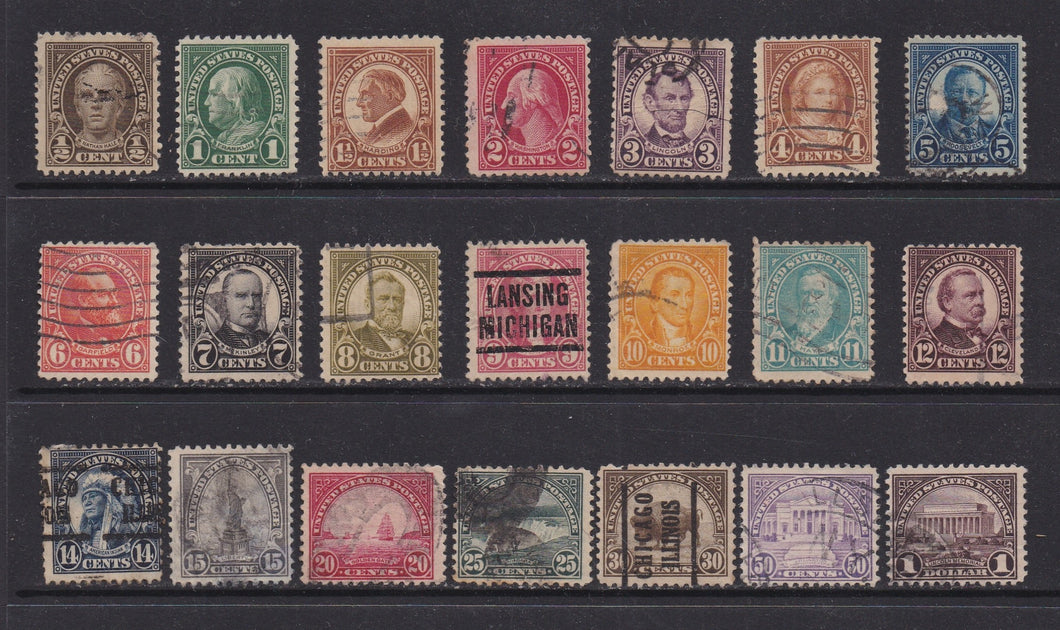 # 551-71 (1922-25) 4th Bureau, Perf 11 - Sgls, Set/21, Used