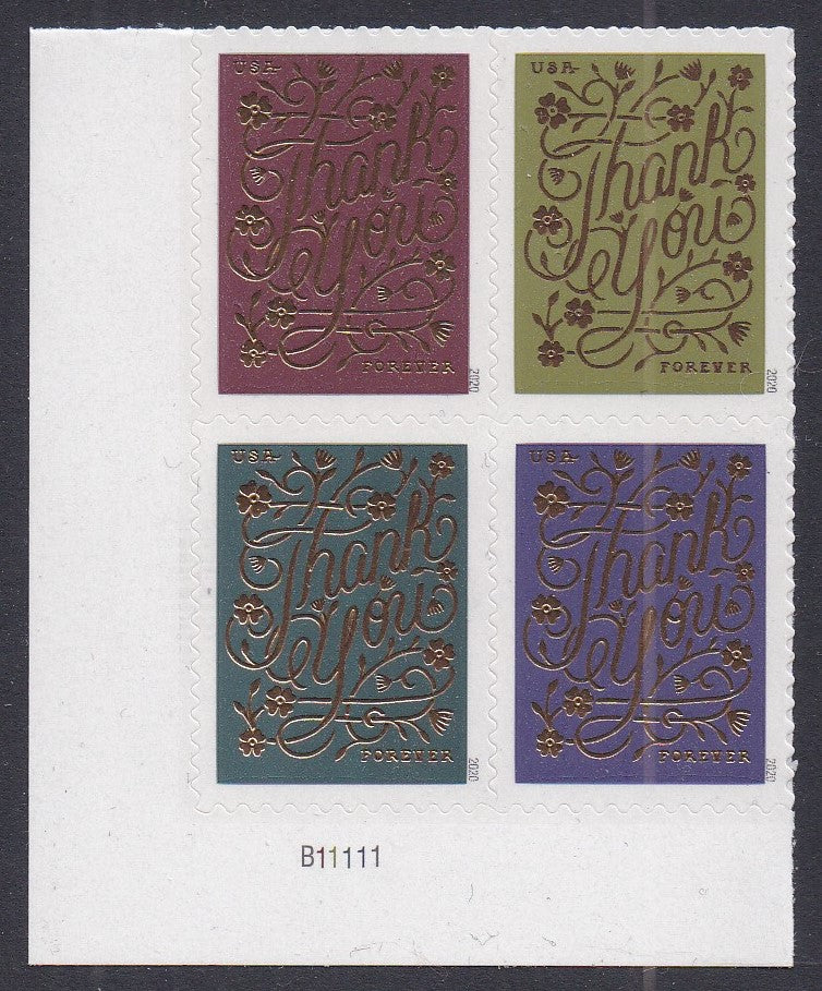 # 5519-22 (2020) Thank You - PB, LL #B11111, MNH
