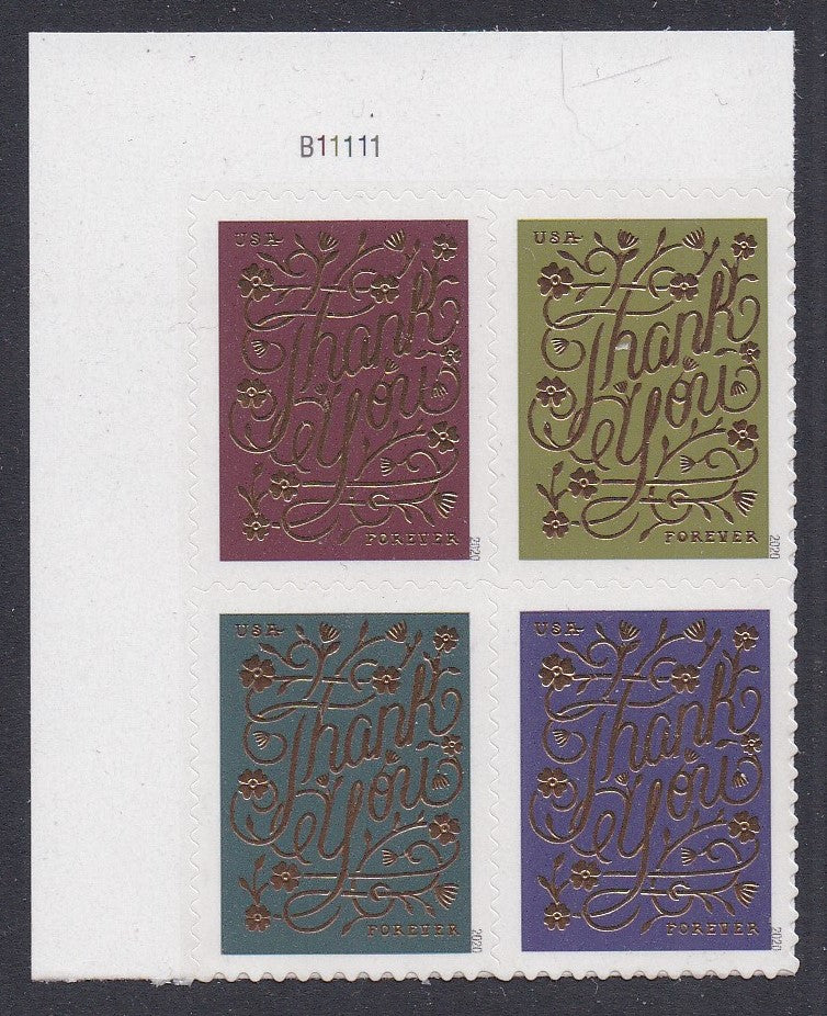# 5519-22 (2020) Thank You - PB, UL #B11111, MNH