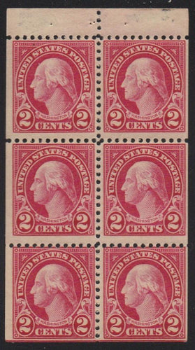 # 554c (1923) Washington - Bklt pane, Pos J, MNH