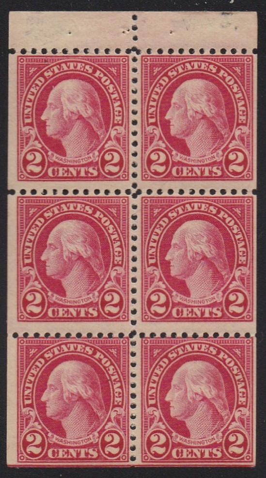 # 554c (1923) Washington - Bklt pane, Pos J, MNH
