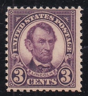 # 555 (1923) Lincoln - Sgl, F MNH