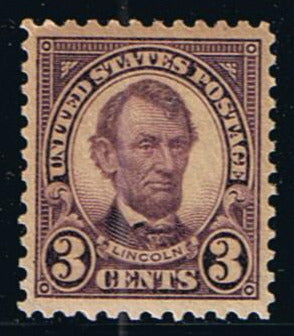 # 555 (1923) Lincoln - Sgl, VF/XF MNH