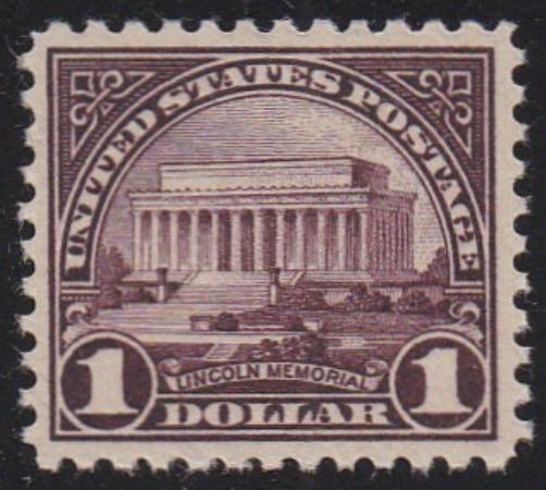 # 571 (1923) Lincoln Memorial - Sgl, XF MNH