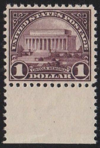 # 571 (1923) Lincoln Memorial - Sgl, VF/XF MNH w margin