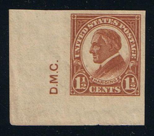 # 576 (1925) Harding - Sgl, XF MNH, Bureau Engraver's Initials