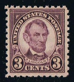 # 584 (1925) Lincoln - Sgl, VF/XF MNH