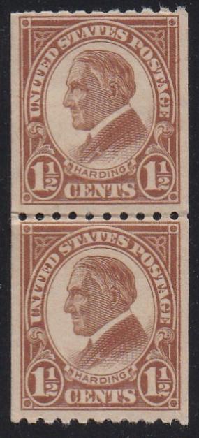 # 605 (1925) Harding - Coil pr, FVF MNH [2]
