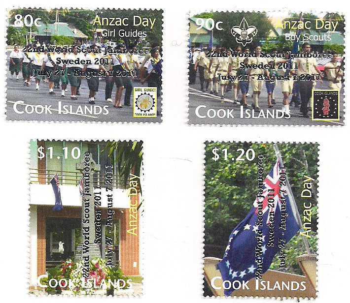 # 1392/98 Anzac Day Issue - 22nd World Scout Jamboree - Silver Overprint