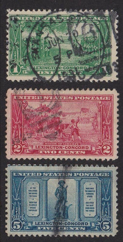 # 617-19 (1925) Lexington-Concord - Sgls, Set/3, Used
