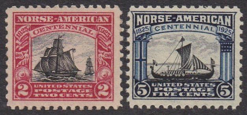 # 620-21 (1925) Norse-American Issues - Sgls, Set/2, MNH [2]