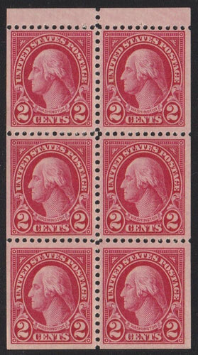 # 634d (1927) Washington - Bklt pane, VF/XF MNH [1]