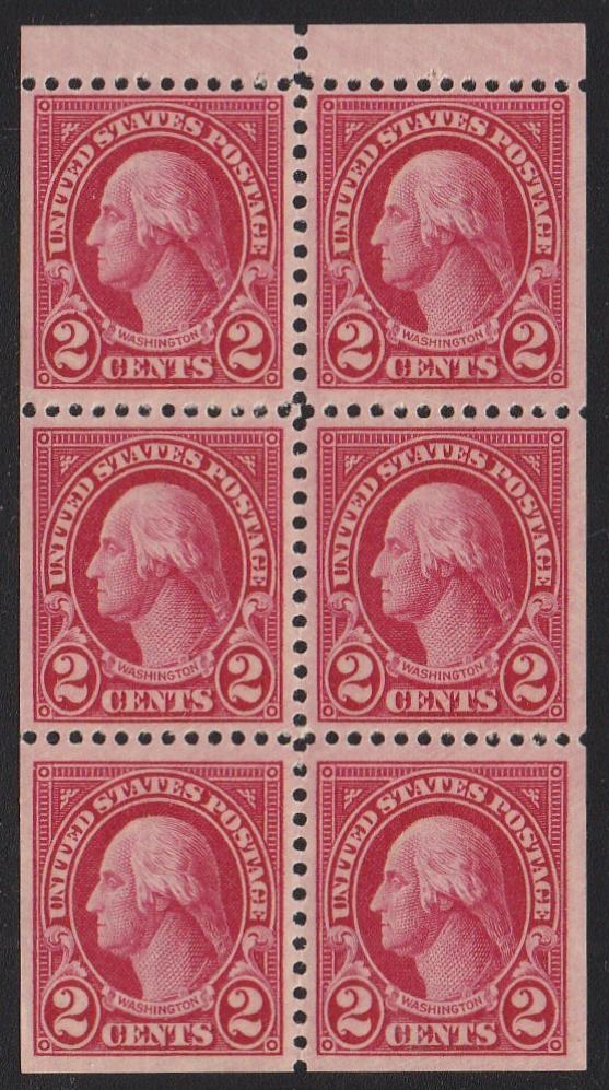 # 634d (1927) Washington - Bklt pane, VF/XF MNH [1]