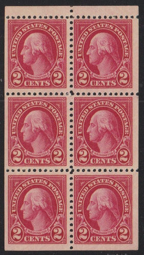 # 634d (1927) Washington - Bklt pane, VF/XF MNH [2]
