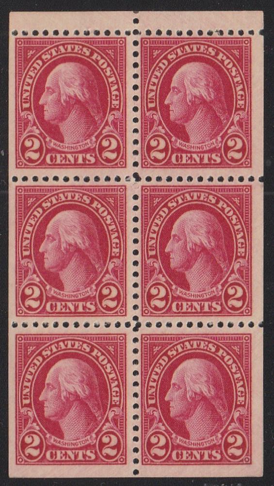 # 634d (1927) Washington - Bklt pane, VF/XF MNH [2]