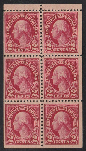 # 634d (1927) Washington - Bklt pane, VF/XF MNH [3]