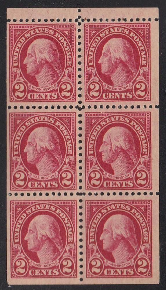 # 634d (1927) Washington - Bklt pane, VF/XF MNH [3]