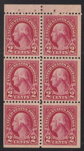 # 634d (1927) Washington - Bklt pane, VF/XF MNH [4]
