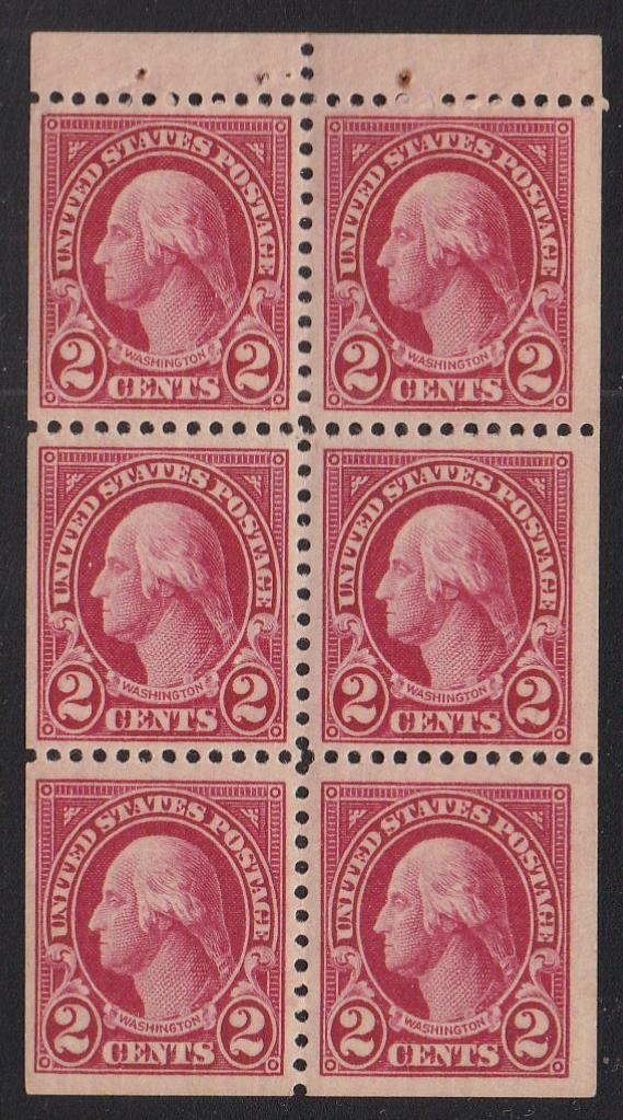 # 634d (1927) Washington - Bklt pane, VF/XF MNH [4]