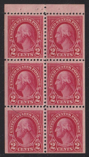# 634d (1927) Washington - Bklt pane, VF MNH [1]