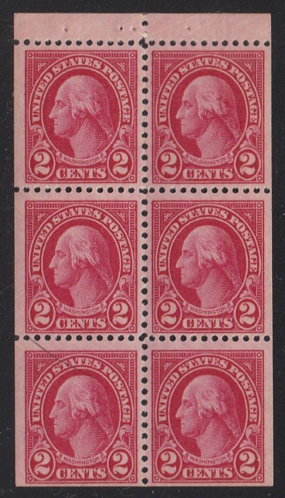 # 634d (1927) Washington - Bklt pane, VF MNH [1]