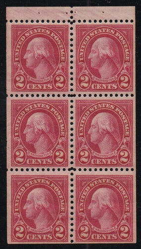 # 634d (1927) Washington - Bklt pane, VF/XF MNH [5]