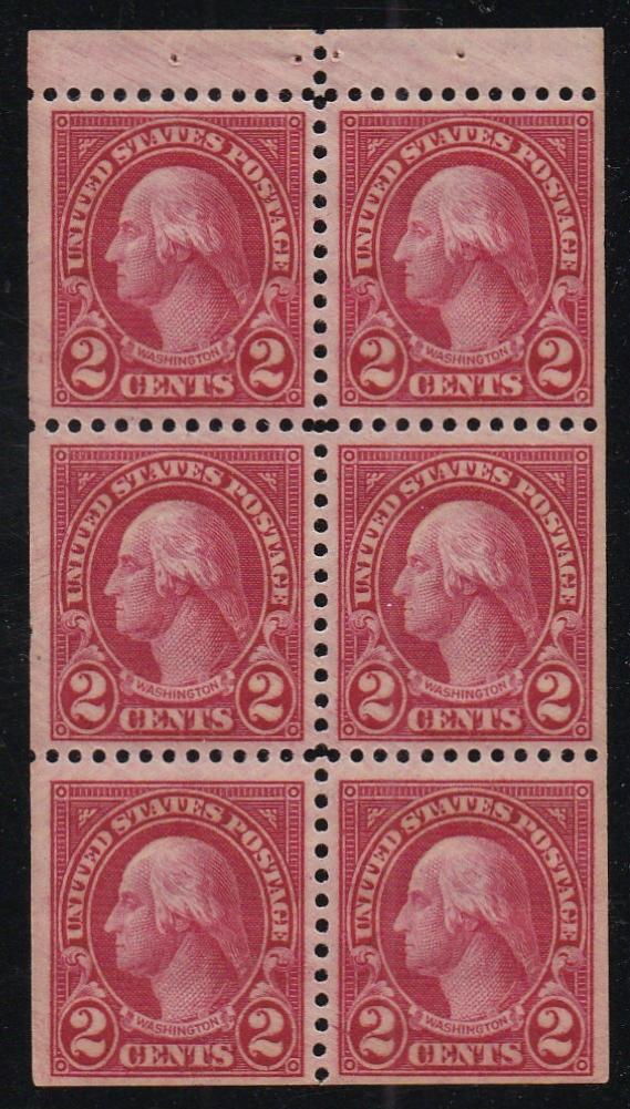 # 634d (1927) Washington - Bklt pane, VF/XF MNH [5]