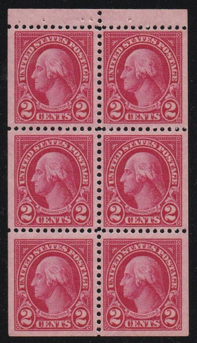# 634d (1927) Washington - Bklt pane, XF MNH [6]