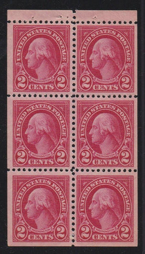 # 634d (1927) Washington - Bklt pane, XF MNH [3]
