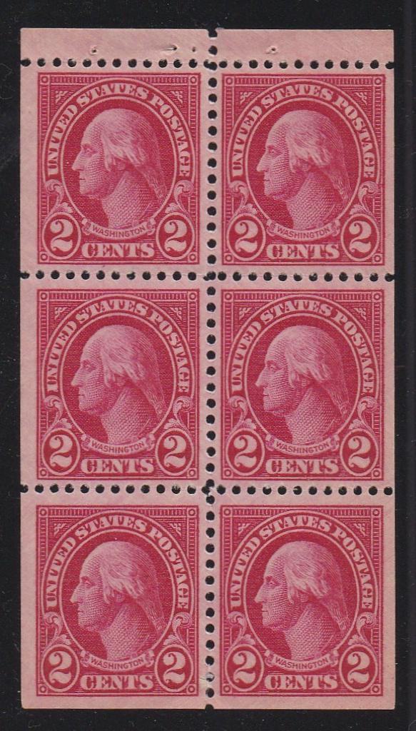 # 634d (1927) Washington - Bklt pane, XF MNH [3]