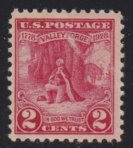 # 645 (1928) Valley Forge - Sgl, VF MNH, gum skips