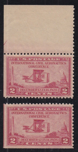 # 649 (1928) Wright Airplane - Sgls, Set/2, FVF MNH, SE