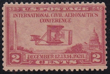 # 649 (1928) Wright Airplane - Sgl, VG MNH