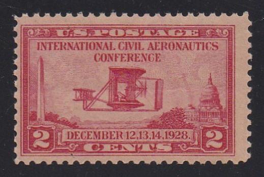 # 649 (1928) Wright Airplane - Sgl, FVF MH [1]