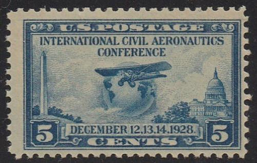 # 650 (1928) Plane & Globe - Sgl, FVF MLH