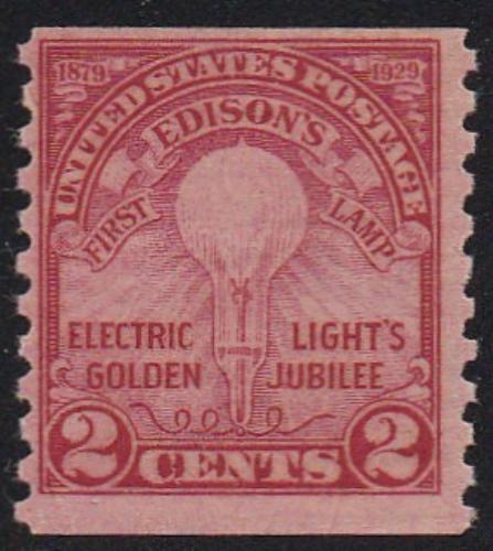 # 656 (1929) Edison Bulb - Coil sgl, FVF MNH