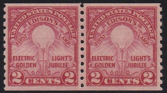 # 656 (1929) Edison Bulb - Coil pr, XF MLH