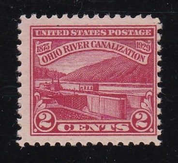 # 681 (1929) Ohio River - Sgl, Fine MNH