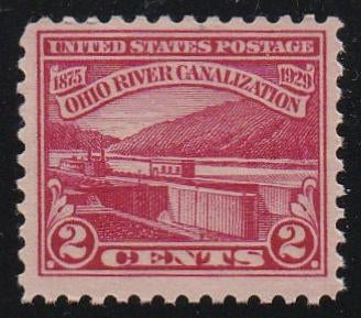 # 681 (1929) Ohio River Canals - Sgl, FVF MNH [1]