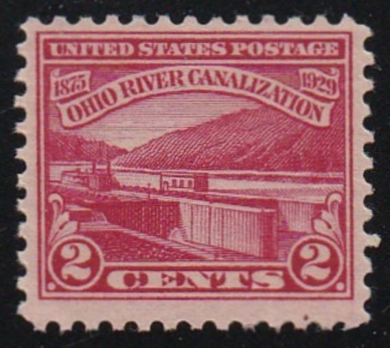 # 681 (1929) Ohio River Canals - Sgl, FVF MNH [2]
